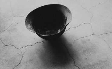 Steel Helmet with Skull Bone Fused by Atomic Bomb