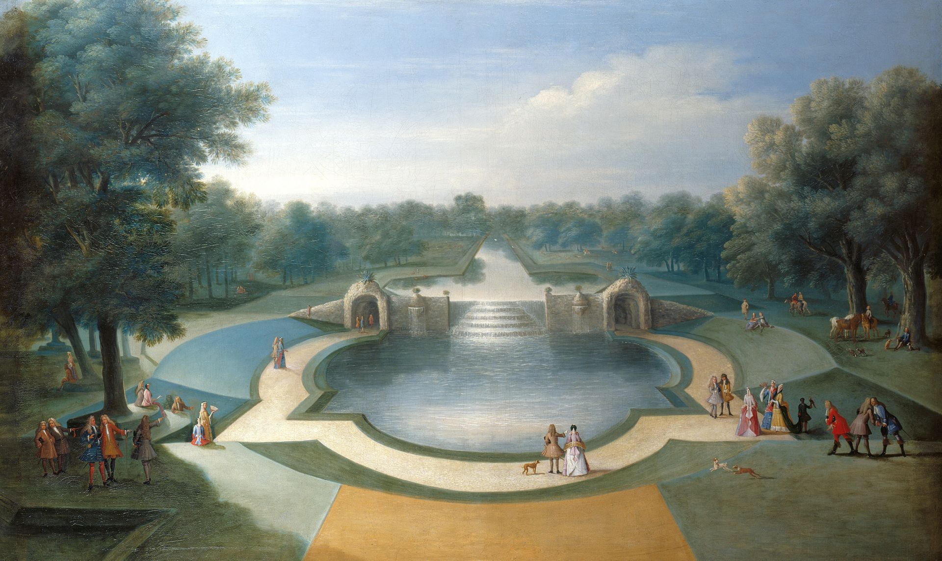 Studio of Marco Ricci, A View of the Cascade, Bushey Park Water Gardens, 1715