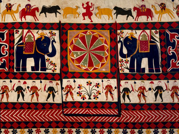 Wall hanging (detail), cotton appliqué, Gujarat, 20th century