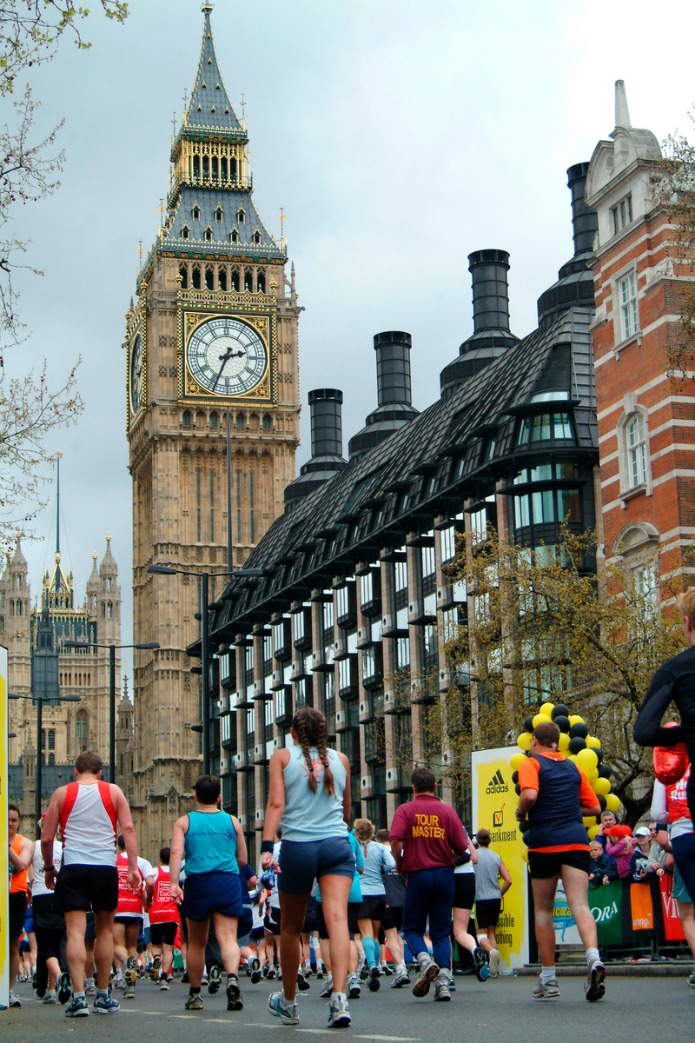 Runners at London Marathon - View of Big Ben. Photo Credit: © London & Partners. 