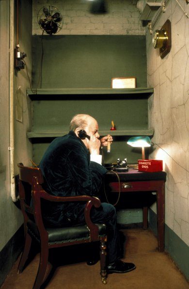 Churchill War Rooms - Churchill in Transatlantic Telephone Room.