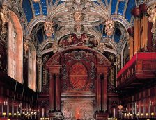 Hampton Court Palace - The Chapel Royal has been in continuous use for over 450 years. The magnificent vaulted ceiling was installed by Henry VIII in 1535-6.