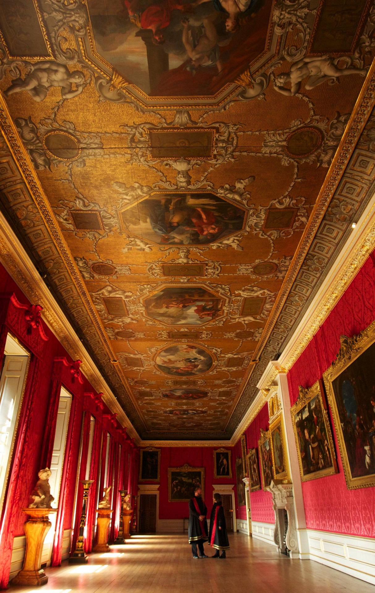 The King's Gallery at Kensington Palace was built for William III in 1695. The room, which is 96 feet long, was intended to house the finest pictures in the Royal Collection. It was also here, on 3rd March1702 that William was taken ill. He died five days later.