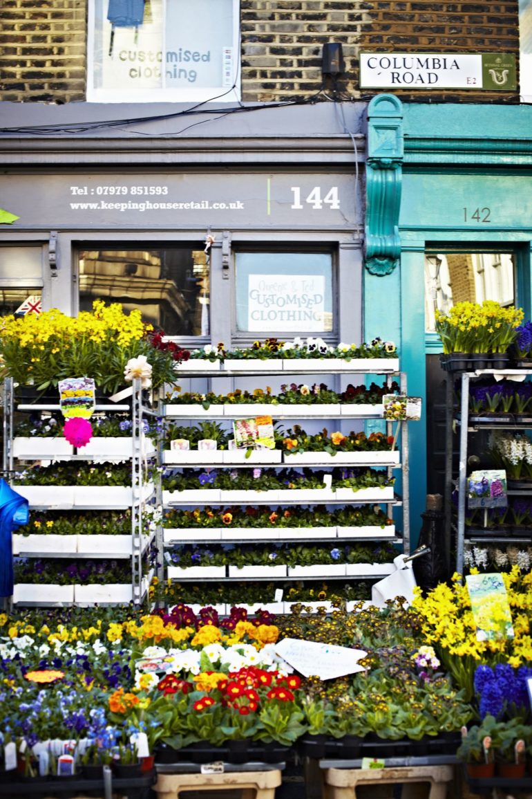 London - Flowers for sale in Columbia Road Flower Market. Photo Credit: Visit London Images.