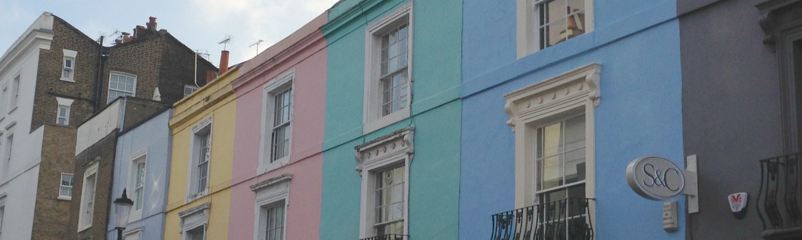 Notting Hill - A row of colourful houses. Photo Credit: ©Ursula Petula Barzey.