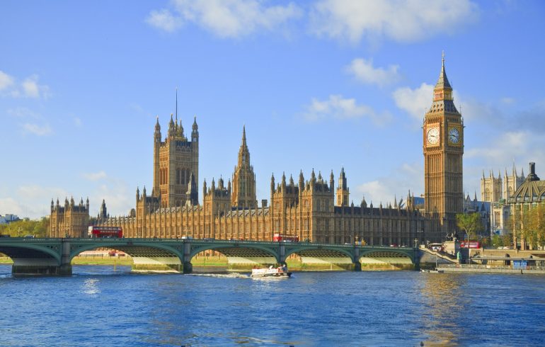 Palace of Westminster - Westminster bridge and the Houses of Parliament.