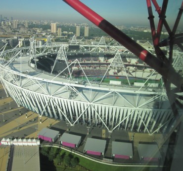 London 2012 Queen Elizabeth Olympic Park - View of the Stadium from Orbit Tower. Photo Credit: ©Ursula Petula Barzey.