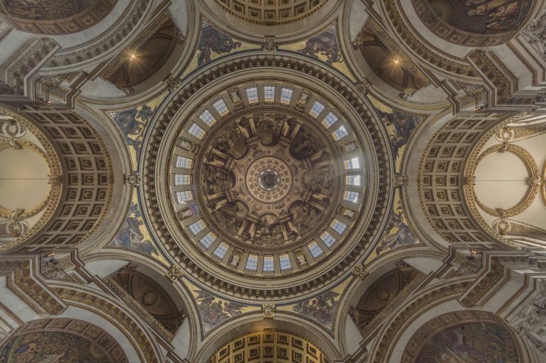 St Paul's Cathedral - View of the Dome ceiling.