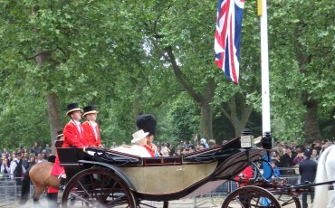 Trooping the Colour is an annual event that takes place on Horse Guards Parade near London's St James's Park, marking The Queen's official birthday.