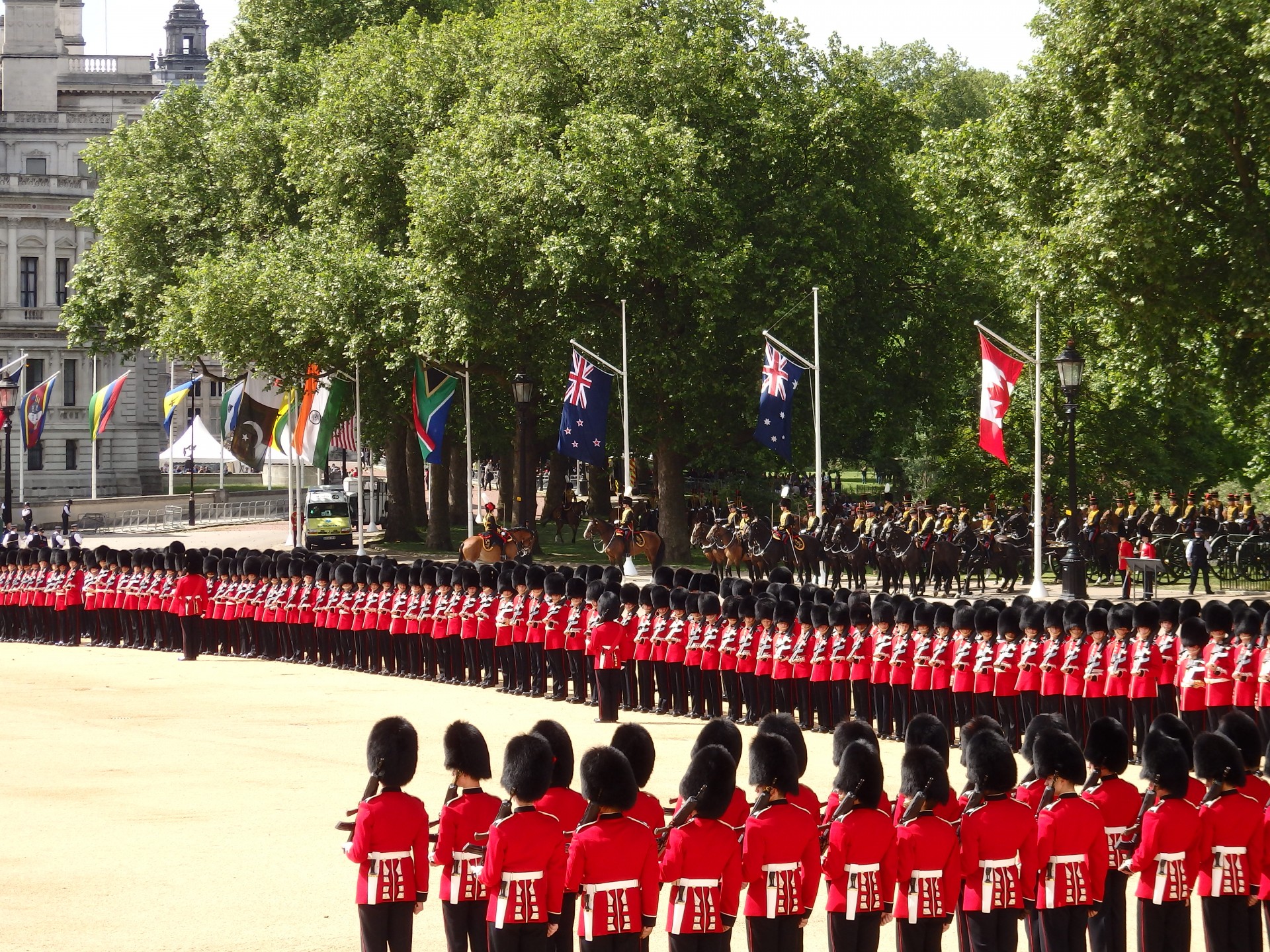 Trooping the Colour is an annual event that takes place on Horse Guards Parade near London's St James's Park, marking The Queen's official birthday.