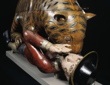 Victoria & Albert Museum - 'Tipu's Tiger', a carved and lacquered wooden semi-automaton in the shape of a tiger mauling a man, Mysore, India, about 1793.