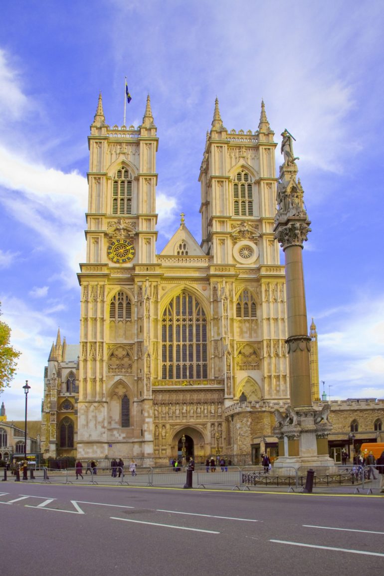 Westminster Abbey - Western Facade. Westminster Abbey is a London landmark and home to Royal coronations, marriages and funerals since the eleventh century.