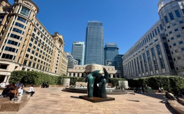 Cabot Square in Canary Wharf London. Photo Credit: © Ursula Petula Barzey.