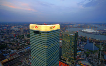 Canary Wharf - Looking down on the east end of London from above the Docklands skyscrapers. Photo Credit: ©Visit London Images.