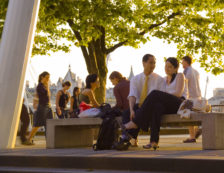 Couple in evening sunlight on London's South Bank. Photo Credit: ©Visit London Images.