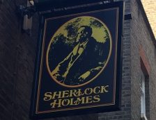 London: The Sherlock Holmes Pub Sign at221B Baker Street. Photo Credit: ©Glyn Jones.
