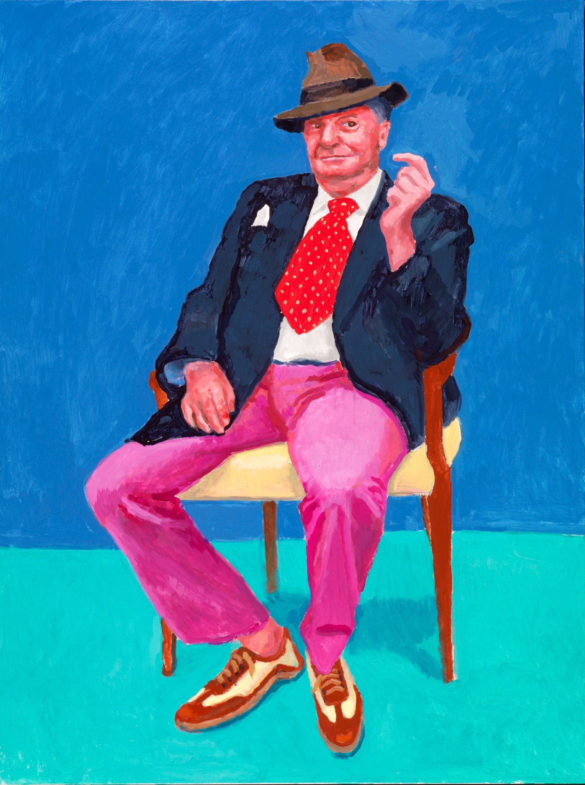 "Barry Humphries, 26-28 March" 2015, Acrylic on canvas, 48 x 36" by David Hockney. Photo Credit: ©Richard Schmidt. 
