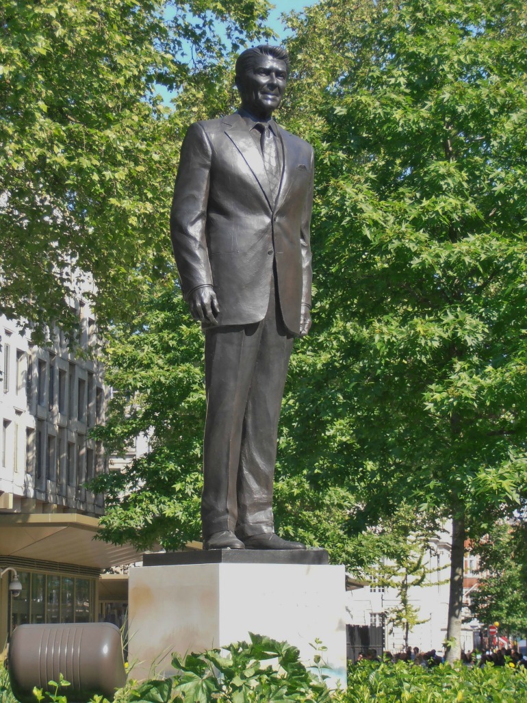 Statue of United States President Ronald Reagan in London. Photo Credit: ©Ham via Wikimedia Commons.