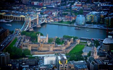 Aerial shot of Tower bridge and Tower of London. Photo Credit: ©London & Partners.