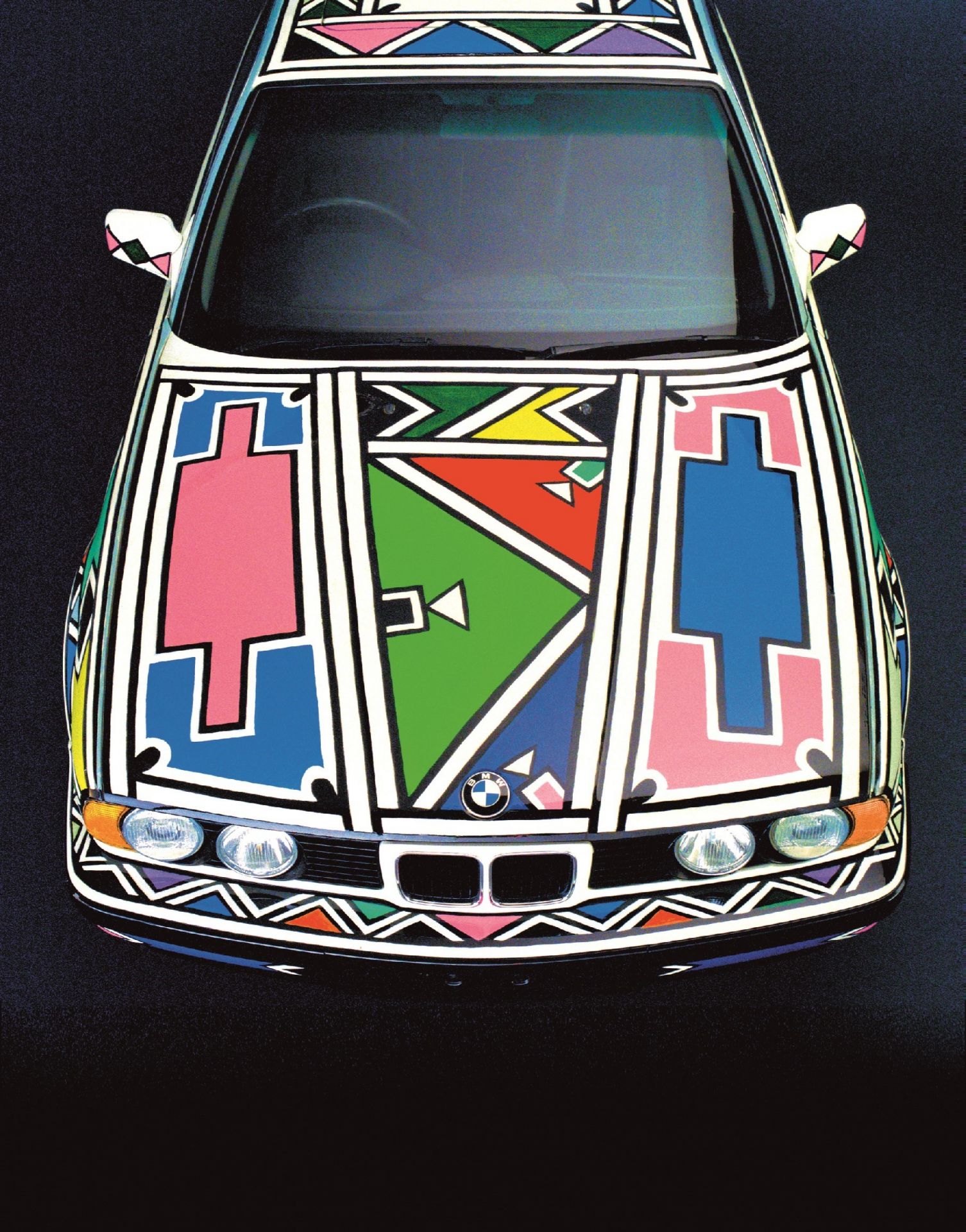 Esther Mahlangu (b. 1935), detail of BMW Art Car 12, 1991. © Esther Mahlangu. Photo Credit: © BMW Group Archives via British Museum. 