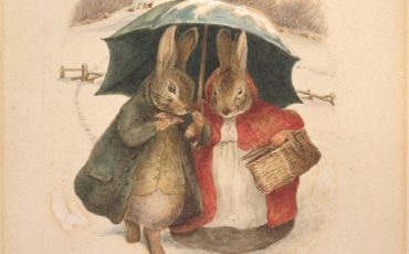 Design for a greetings card, Beatrix Potter, 1890. Photo Credit: © Victoria & Albert Museum with kind permission of Frederick Warne & Co.