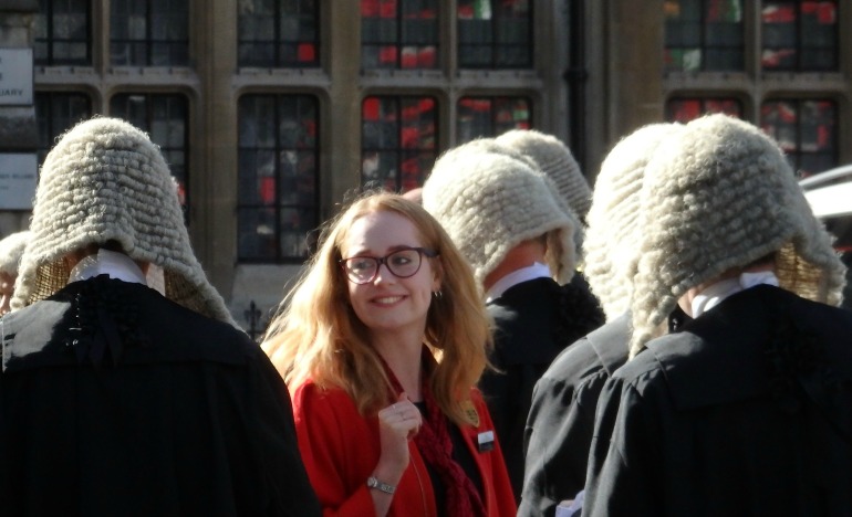 Judges Service at Westminster Abbey_Westminster Abbey Marshall surrounded by Queen's Counsel. Photo Credit: ©Angela Morgan. 