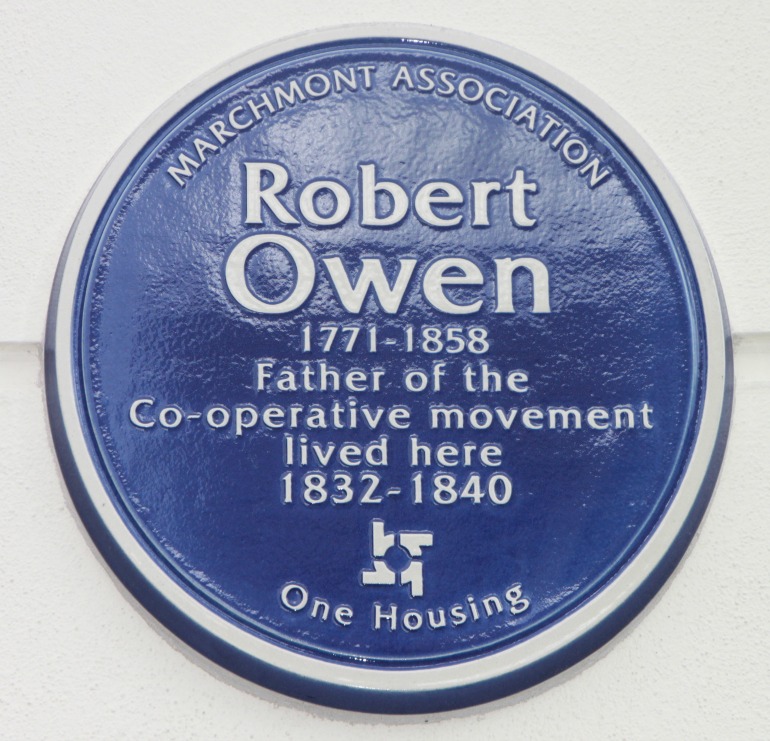 Robert Owen Blue Plaque.  Photo Credit: © Dafydd Wyn Phillips.