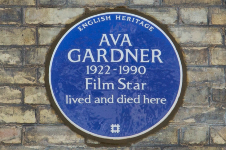 Ava Gardner Blue Plaque. Photo Credit: ©English Heritage. 