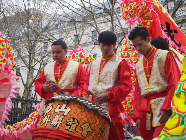 London Chinatown - Drummers at Chinese New Year Parade. Photo Credit: © Ursula Petula Barzey.