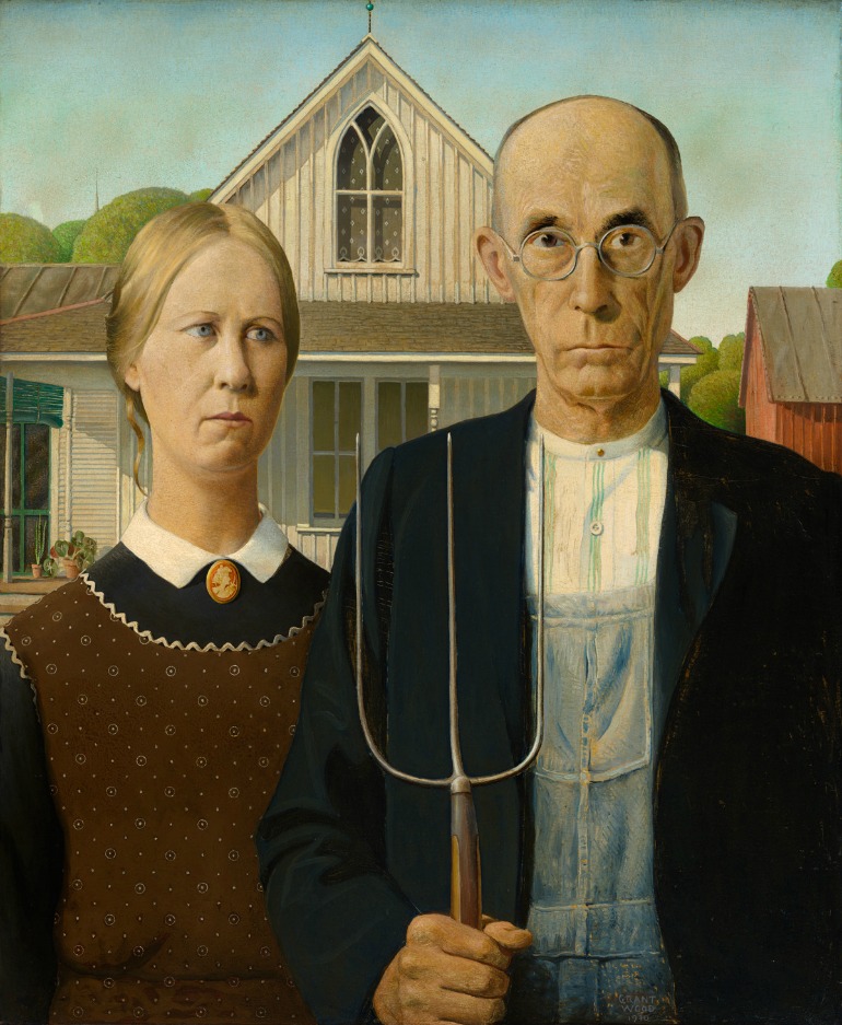 Royal Academy of Arts: Grant Wood, American Gothic, 1930. Photo Credit: © The Art Institute of Chicago/Friends of American Art Collection. 