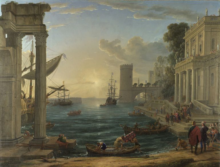 The National Gallery: Claude Gellee - Seaport with the Embarkation of the Queen of Sheba. Photo Credit: © The National Gallery, London. 