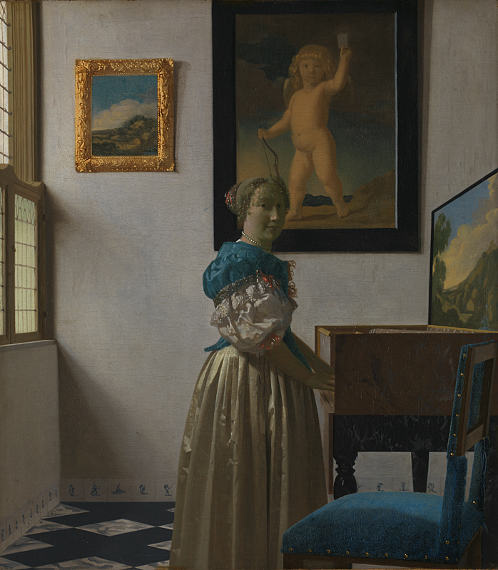 The National Gallery: Johannes Vermeer_A Young Woman standing at a Virginal. Photo Credit: © National Gallery, London.