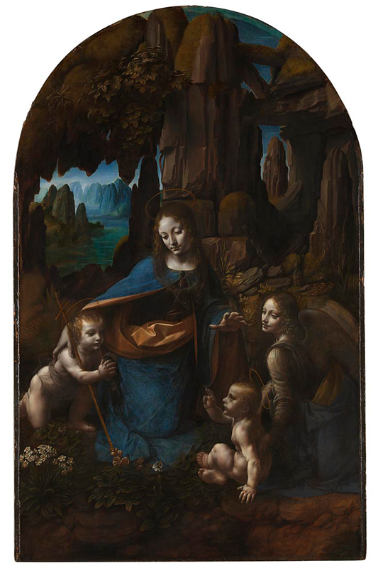 National Gallery: Leonardo da Vinci, The Virgin with the Infant Saint John the Baptist adoring the Christ Child accompanied by an Angel ('The Virgin of the Rocks'). Photo Credit: © National Gallery, London. 