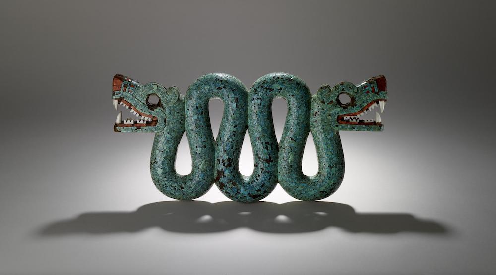 The Turquoise Mosaics at the British Museum in London: Pectoral, in the form of a double-headed serpent. Photo Credit: © The Trustees of the British Museum.