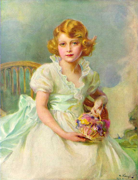 British Monarchy: Princess Elizabeth aged seven, painted by Philip de László, 1933. Photo Credit: © Public Domain via Wikimedia Commons. 