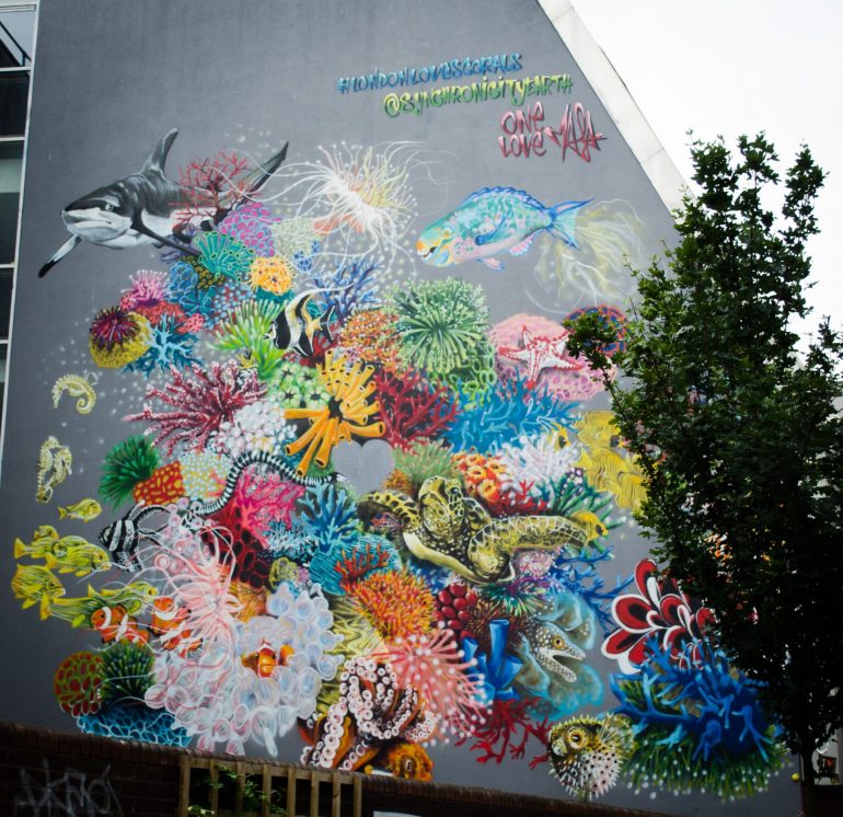 London Street Art: Louis Masai - Coral Biodiversity. Photo Credit: © Alex Lacey. 