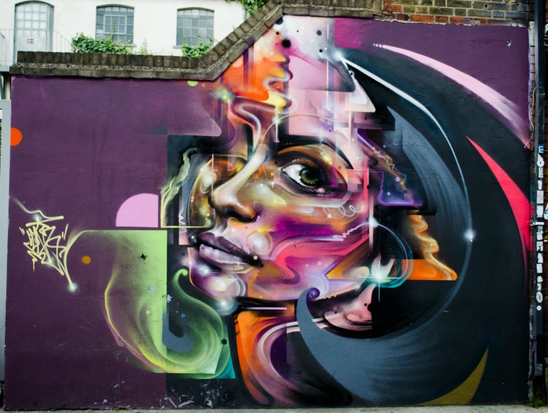 London Street Art: Mr Cenz - Beautiful Woman on Fashion Street. Photo Credit: © Alex Lacey. 