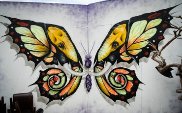 London Street Art: Otto Schade Artist - Elephutterfly. Photo Credit: © Alex Lacey.