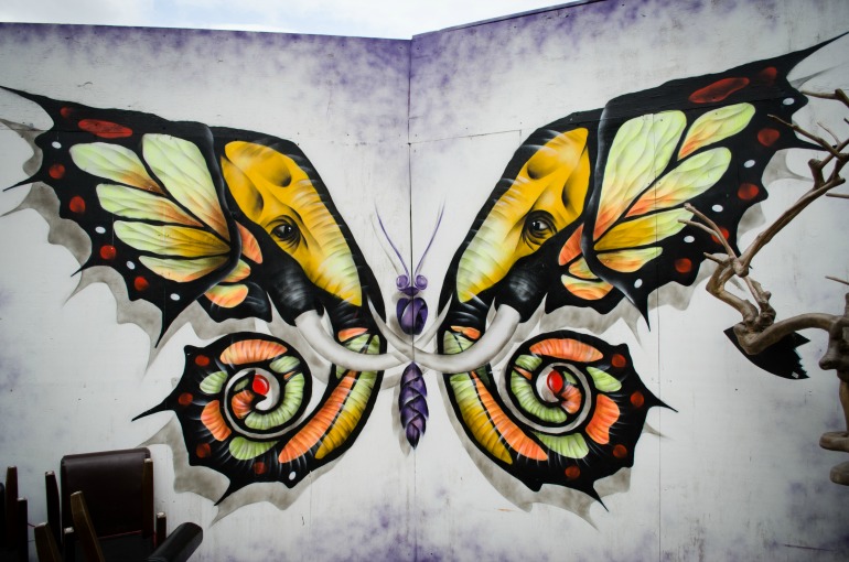 London Street Art: Otto Schade Artist - Elephutterfly. Photo Credit: © Alex Lacey. 