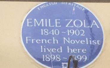 Queen's Hotel in Norwood area of London: Blue Plaque for Emile Zola.