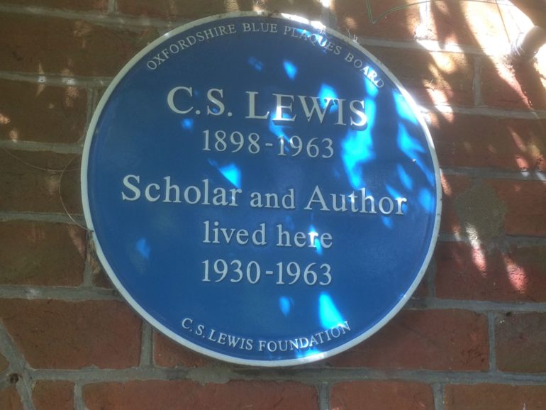 Blue Plaque at The Kilns, home of C.S. Lewis. Photo Credit: © Edwin Lerner.