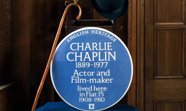 Charlie Chaplin Blue Plaque in London