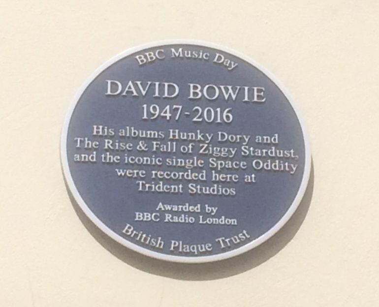 David Bowie Blue Plaque in Soho. Photo Credit: @Edwin Lerner.