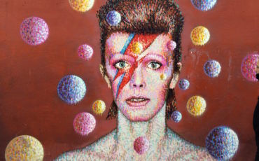 David Bowie Mural inspired by his album, Aladdin Sane in Brixton area of London. Photo Credit: © Edwin Lerner.
