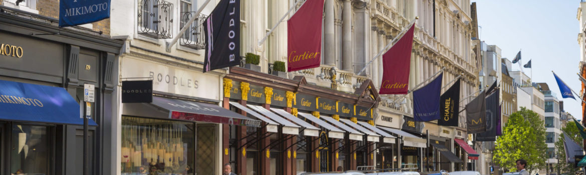 Shopping on New Bond Street in London.