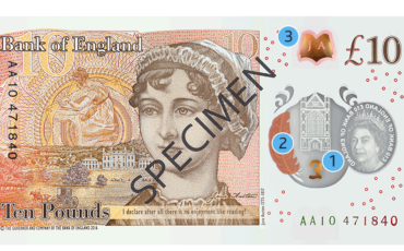 Polymer £10 banknote: back with Jane Austen