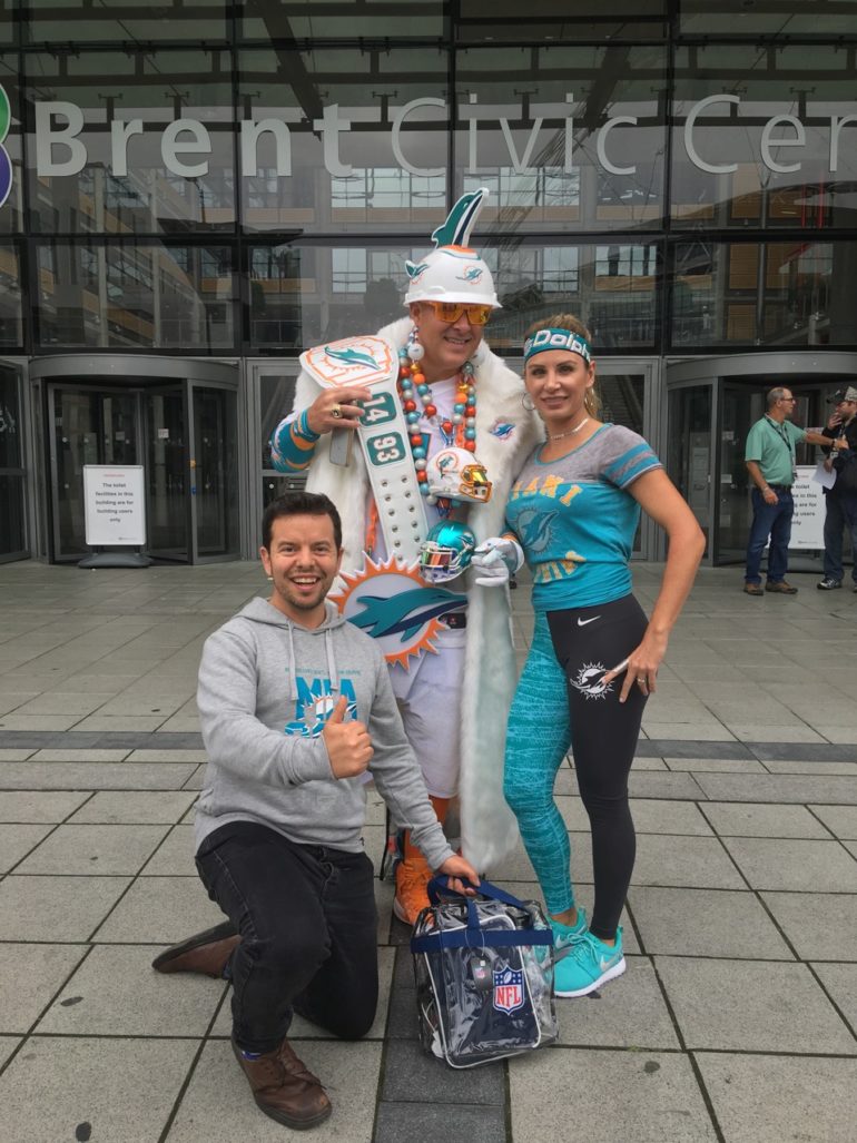 NFL International Series: Dolphin fans in London. Photo Credit: © Paul Metcalfe.