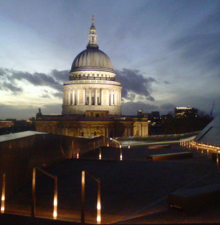 View of St Paul's Cathedral Dome from the roof of One New Change Shopping Centre. Photo Credit: © Angela Morgan.