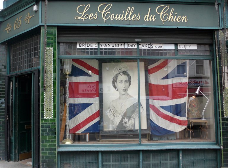 Notting Hill: Golborne Road Market - Les Couilles de Chien shop front. Photo Credit: © Les Couilles de Chien.