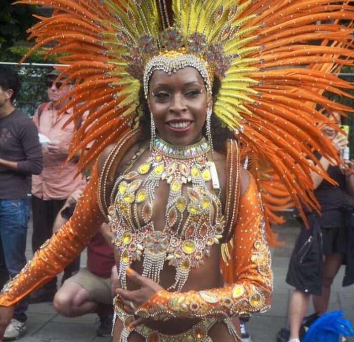 Notting Hill Carnival - Masquerade participant in Monday Parade. Photo Credit: © Ursula Petula Barzey.